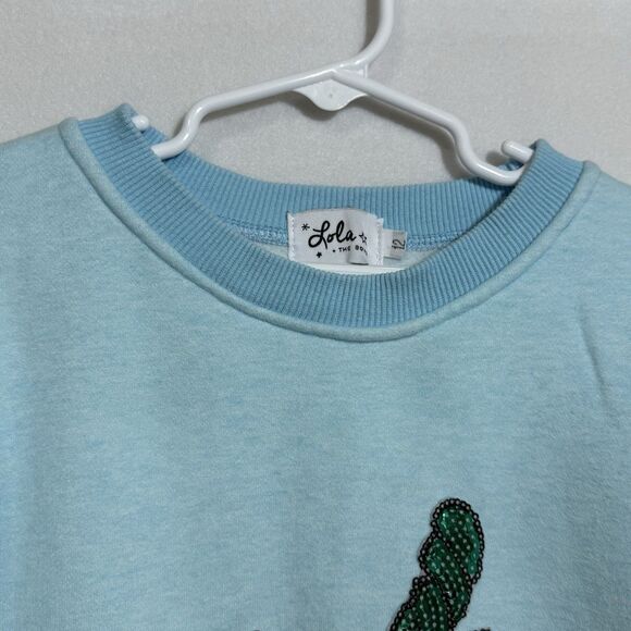 Lola And the Boys Blue Sequin Unicorn Applique Sweatshirt Preppy School Girls 12 - Picture 4 of 8